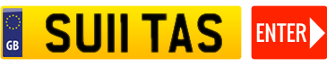 Yello registration plate with red enter button