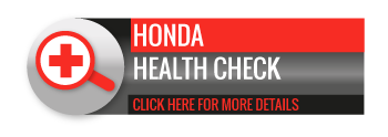 Black, grey and red Honda health Check call to action button, with image of magnifying glass