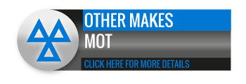 Black, grey and blue Other Makes MOT call to action button, with image of triangle.