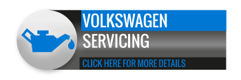 Black, grey and blue Volkswagen Servicing call to action button, with image of oil can