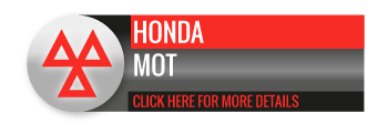 Black, grey and red Honda MOT call to action button, with image of triangle